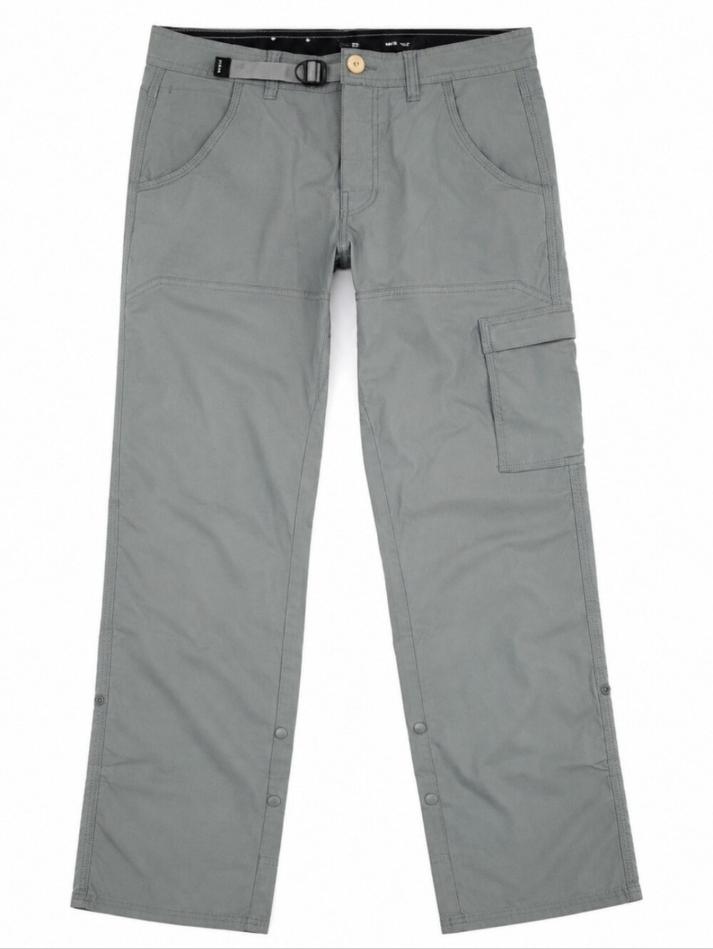 Prana Stretch Zion II Pants Hiking Belt Roll Snap Up 28x32 Mens Gray